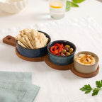 Stoneware Trio Serving Platter Set Of 4 Nestasia