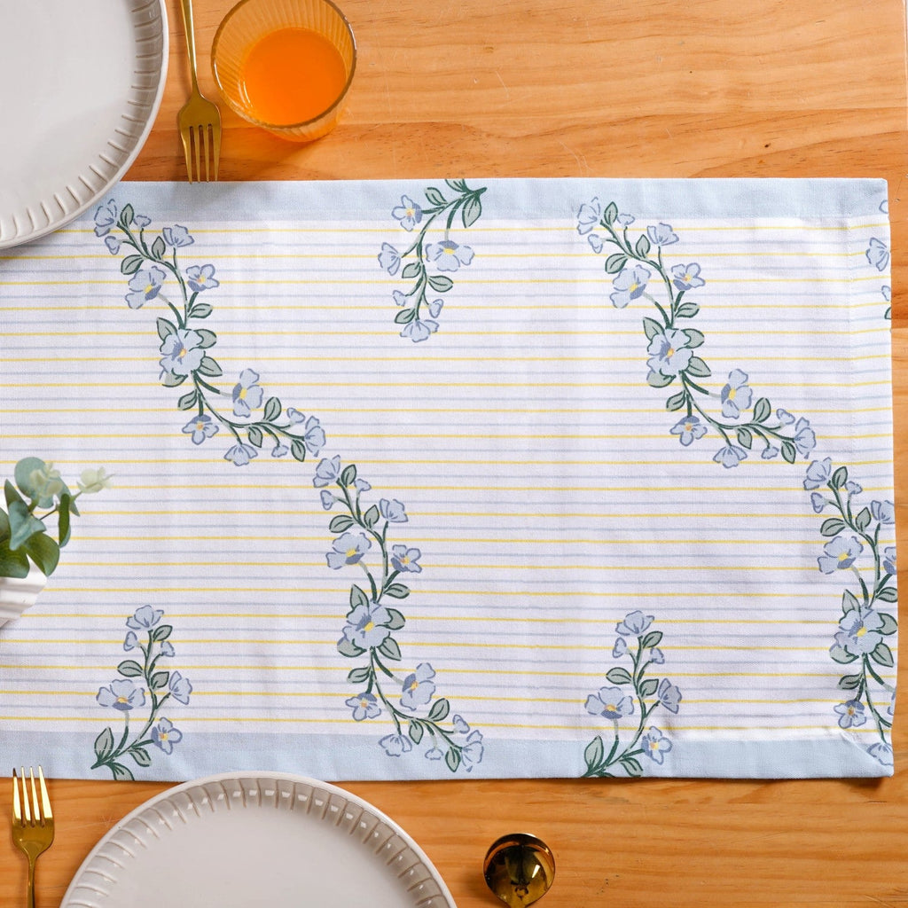 Azzurro Cotton 8 Seater Table Runner Nestasia