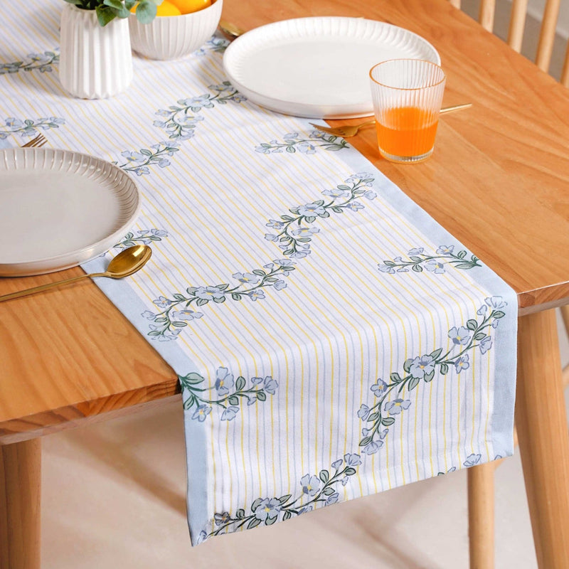 Azzurro Cotton 8 Seater Table Runner Nestasia