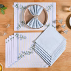 Azzurro Table Linen Hamper With Set Of 6 Rings Napkins And Mats Nestasia