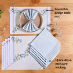 Azzurro Table Linen Hamper With Set Of 6 Rings Napkins And Mats Nestasia