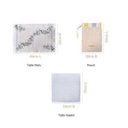 Azzurro Printed Cotton Mat And Napkin Set Of 12 Nestasia