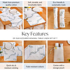 Azzurro Minimal Linen Set with Table Mats and Runner Nestasia