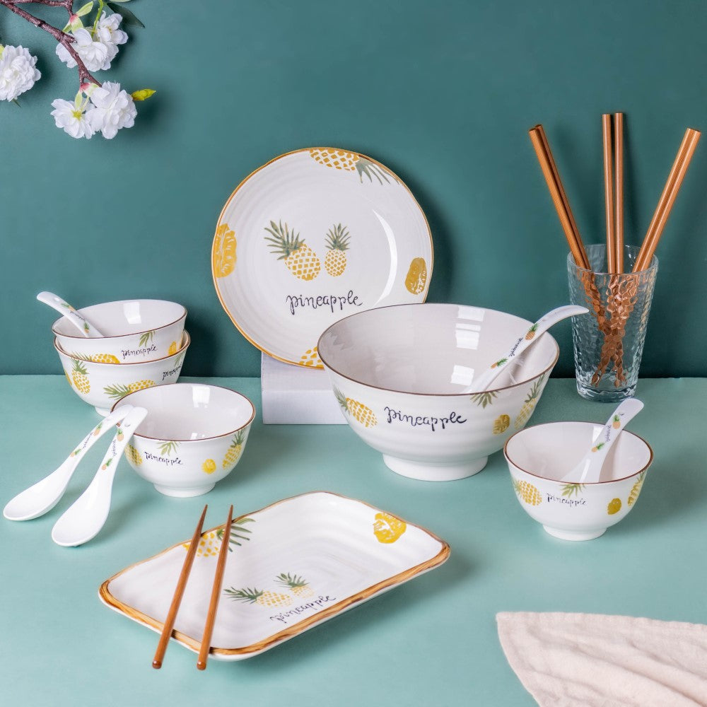 Pineapple 16 Piece Snack Set For 4 Nestasia