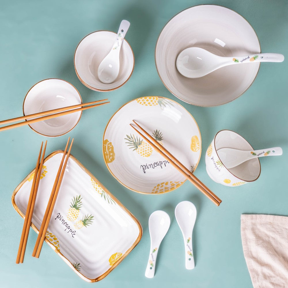 Pineapple 16 Piece Snack Set For 4 Nestasia