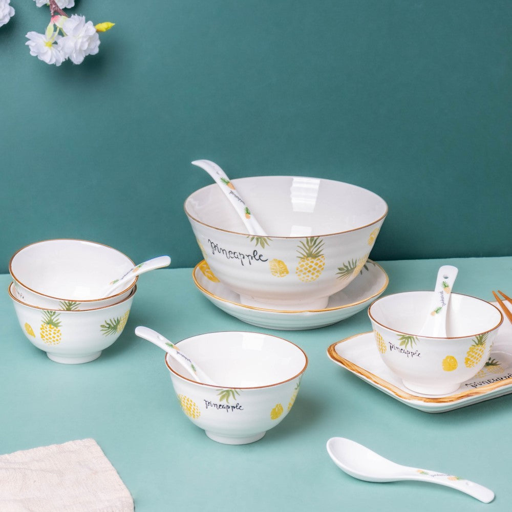 Pineapple 16 Piece Snack Set For 4 Nestasia
