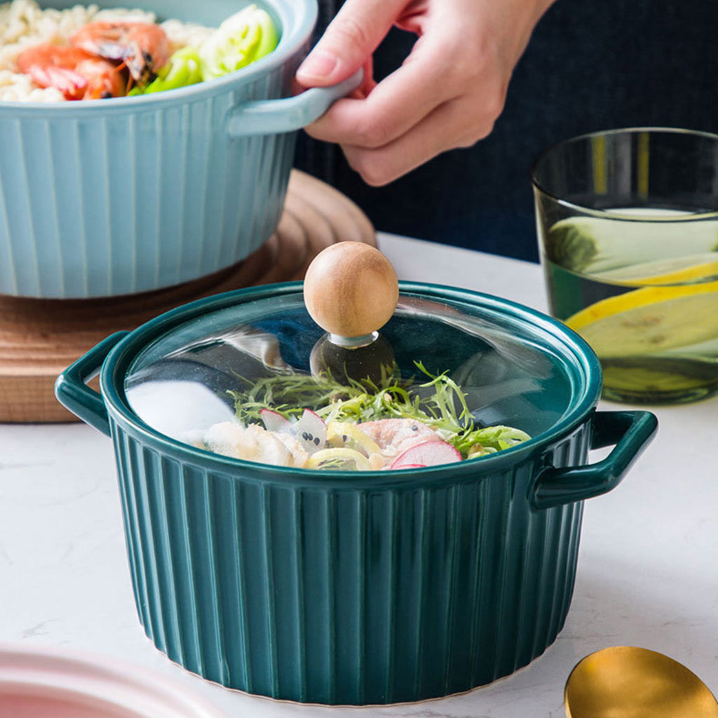 Serving Pot With Lid Green