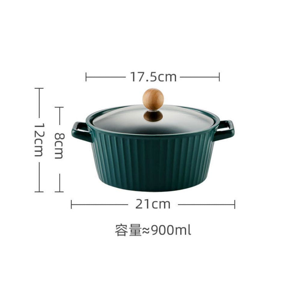 Serving Pot With Lid Green