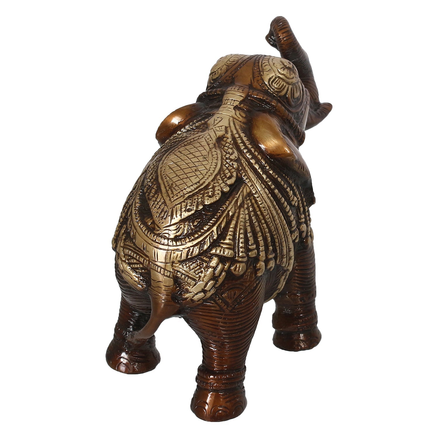 Brown Brass Antique Finish Decorative Elephant statue Animal Figurine Kafalo