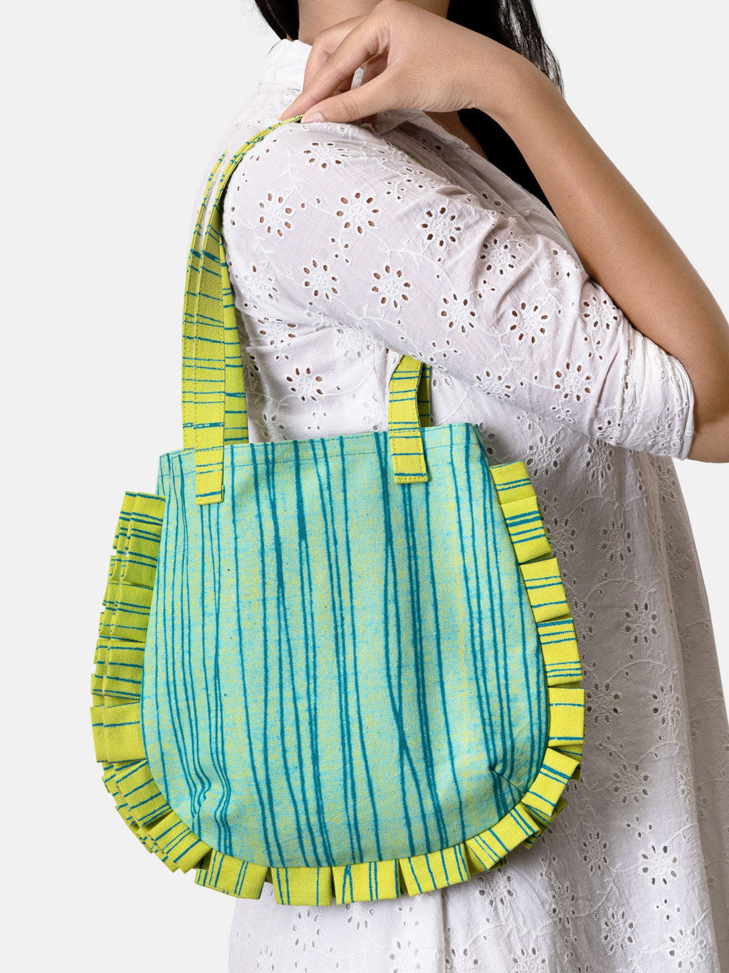 Ripple Ruffle Mini Tote Contrast Living