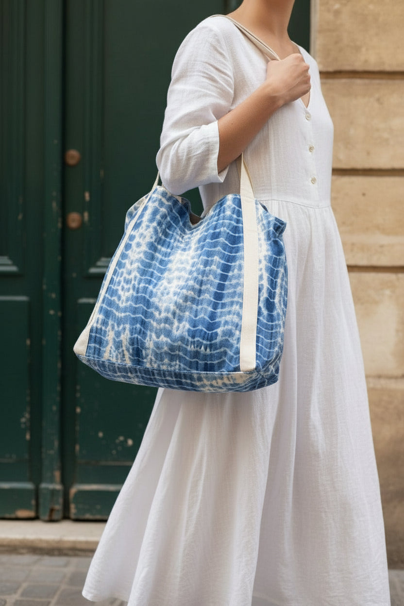 Indigo Wave Tote Contrast Living