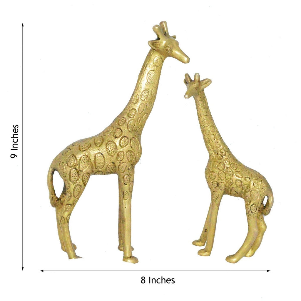 Two Decorative Brass Giraffe Statues Animal Figurines Kafalo