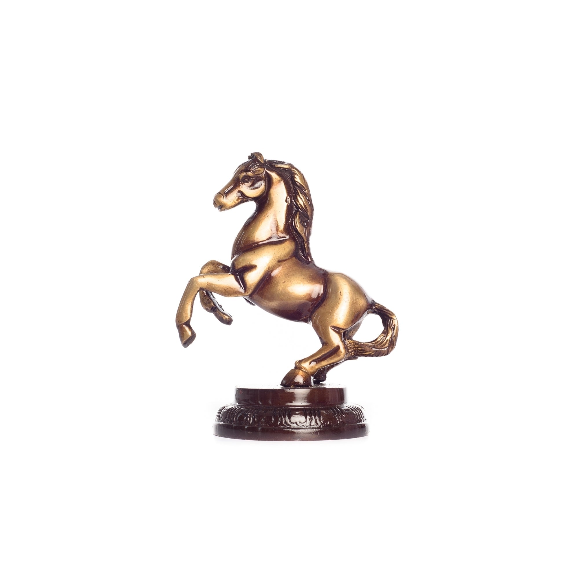 Brown Brass Horse Table Decor Showpiece Kafalo