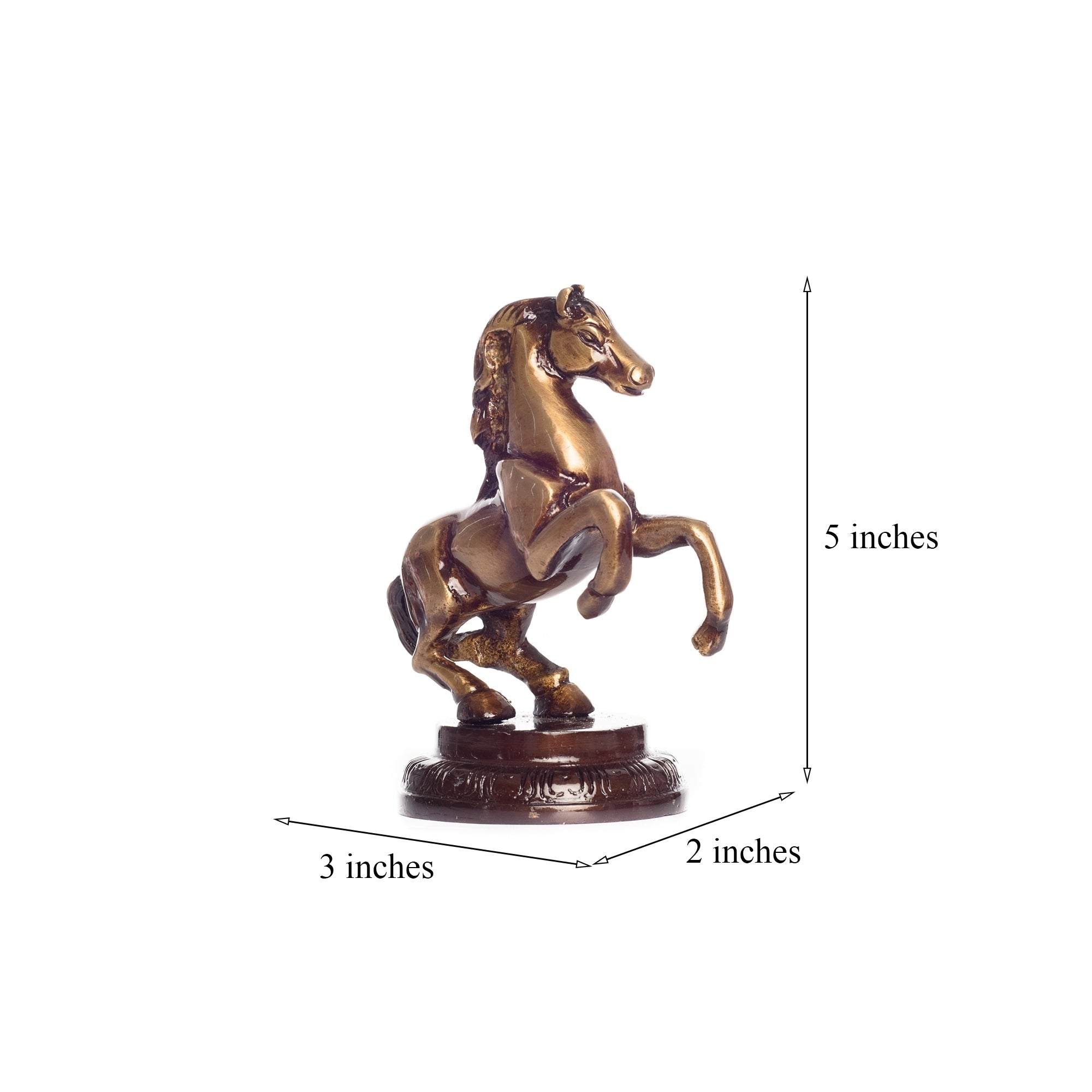Brown Brass Horse Table Decor Showpiece Kafalo