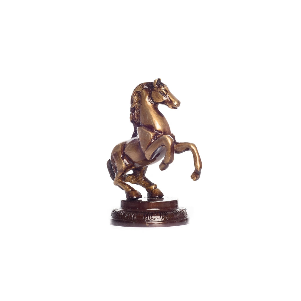 Brown Brass Horse Table Decor Showpiece Kafalo