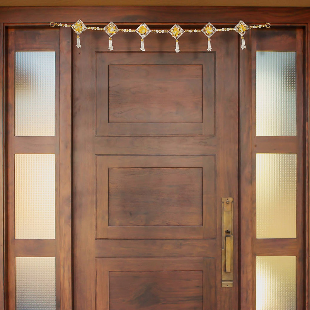 Decorative Yellow Floral Bandarwal/Toran Door Hanging Kafalo