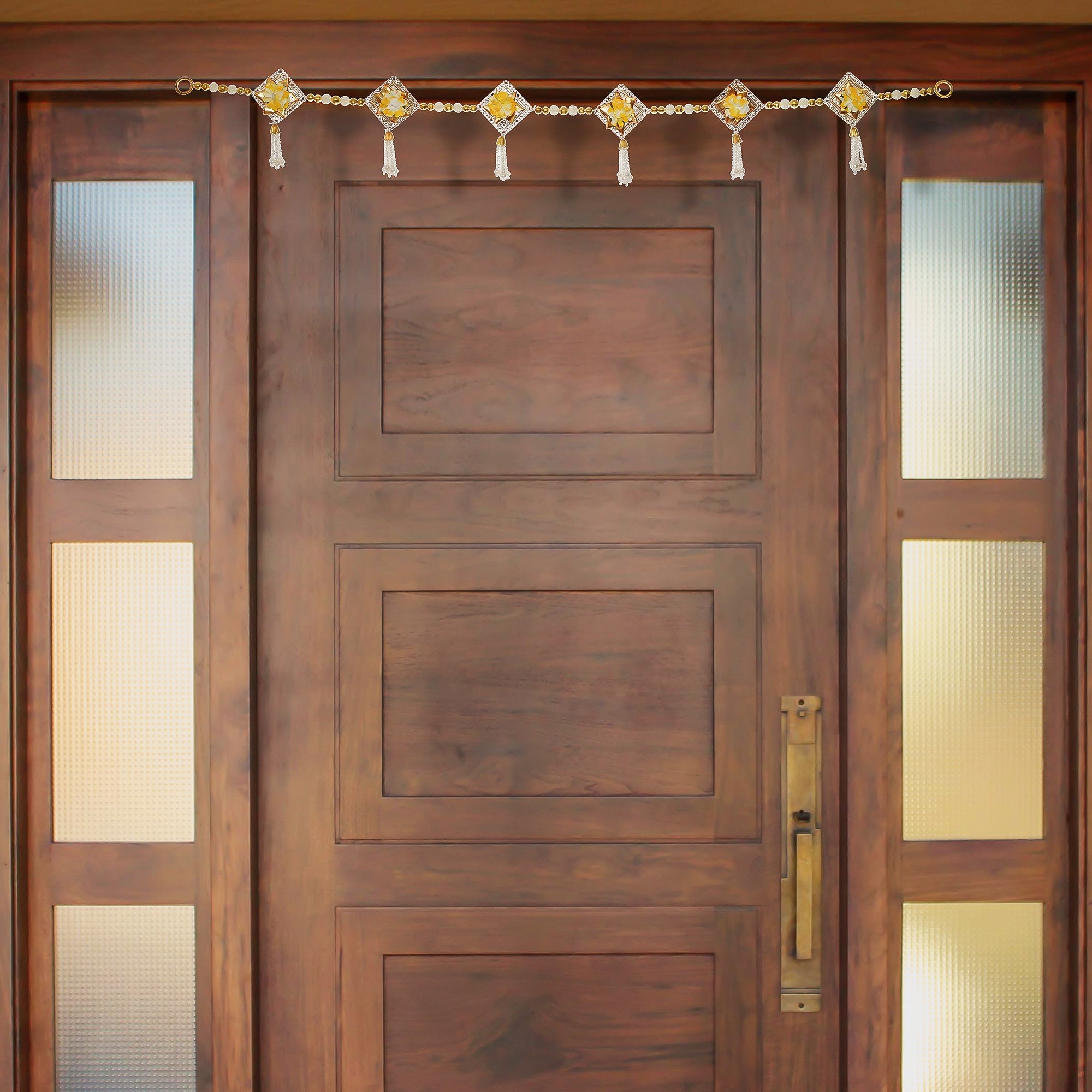 Decorative Yellow Floral Bandarwal/Toran Door Hanging Kafalo