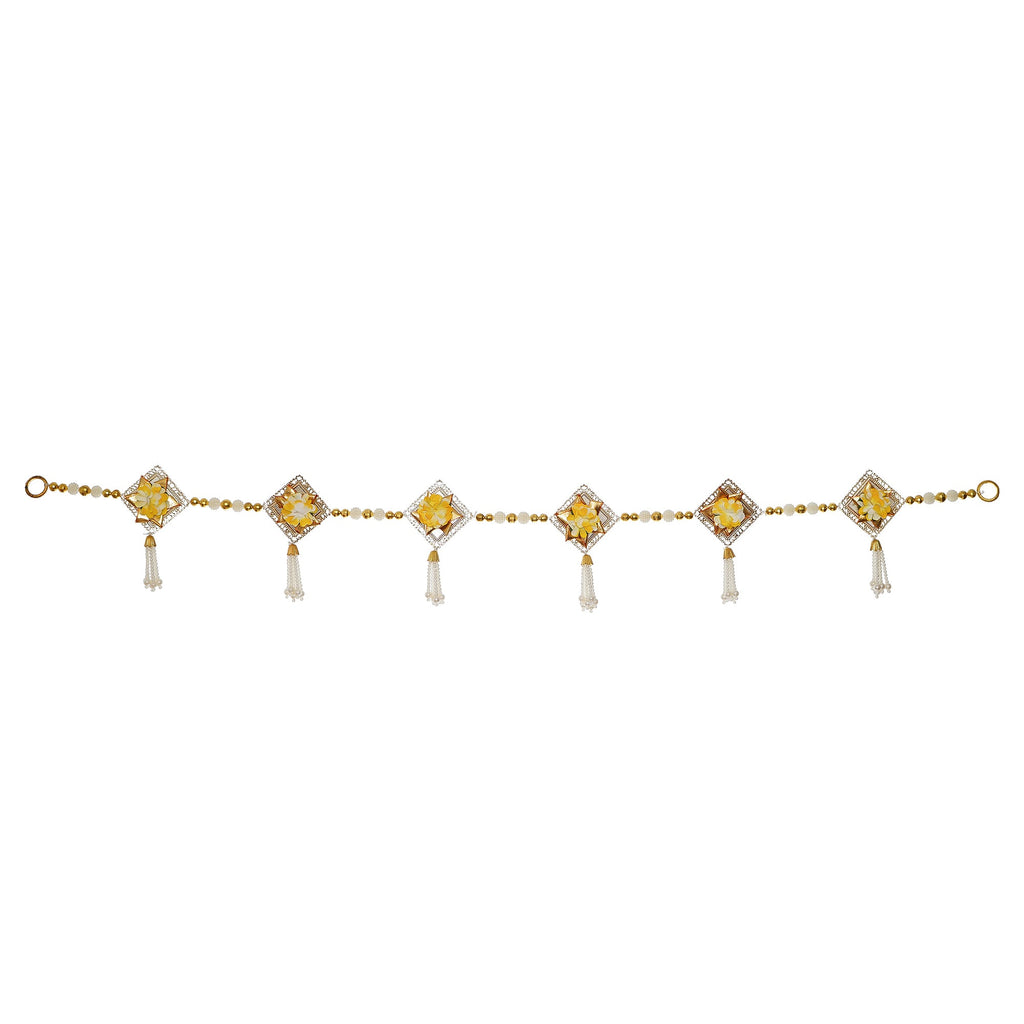 Decorative Yellow Floral Bandarwal/Toran Door Hanging Kafalo