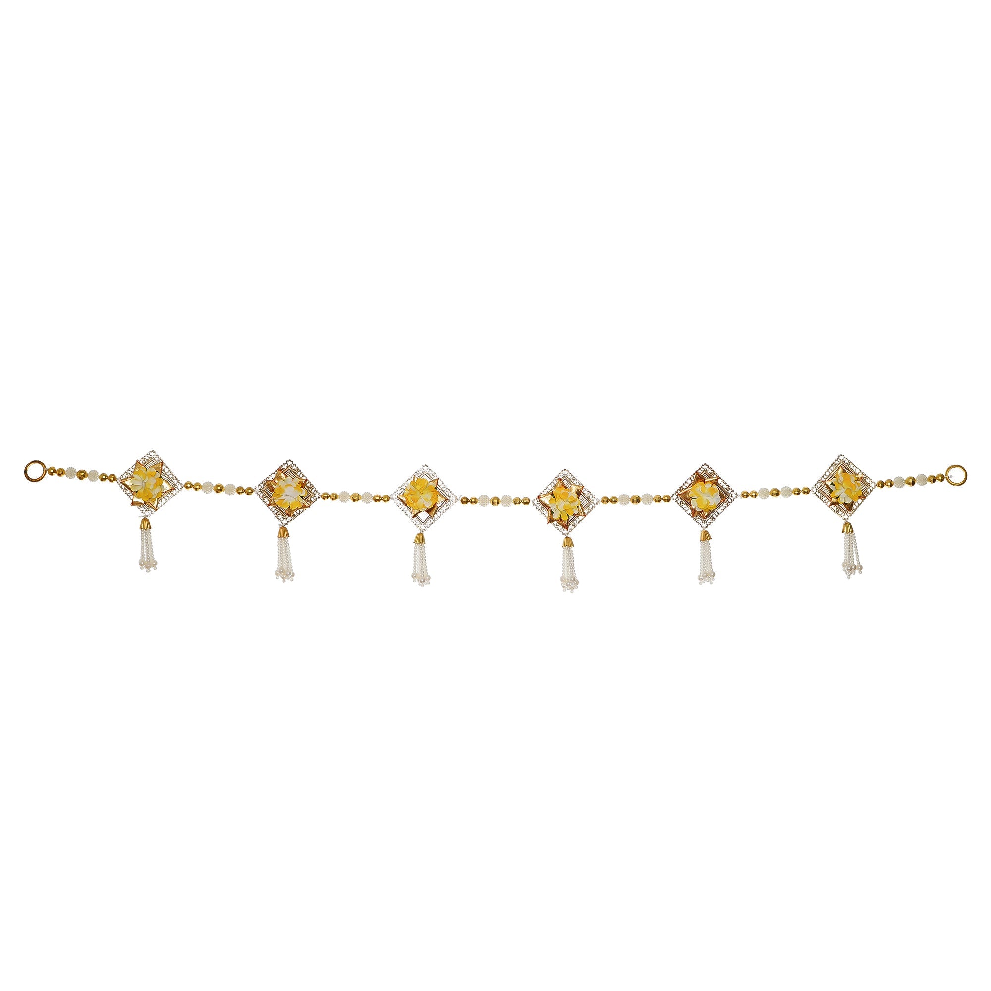 Decorative Yellow Floral Bandarwal/Toran Door Hanging Kafalo
