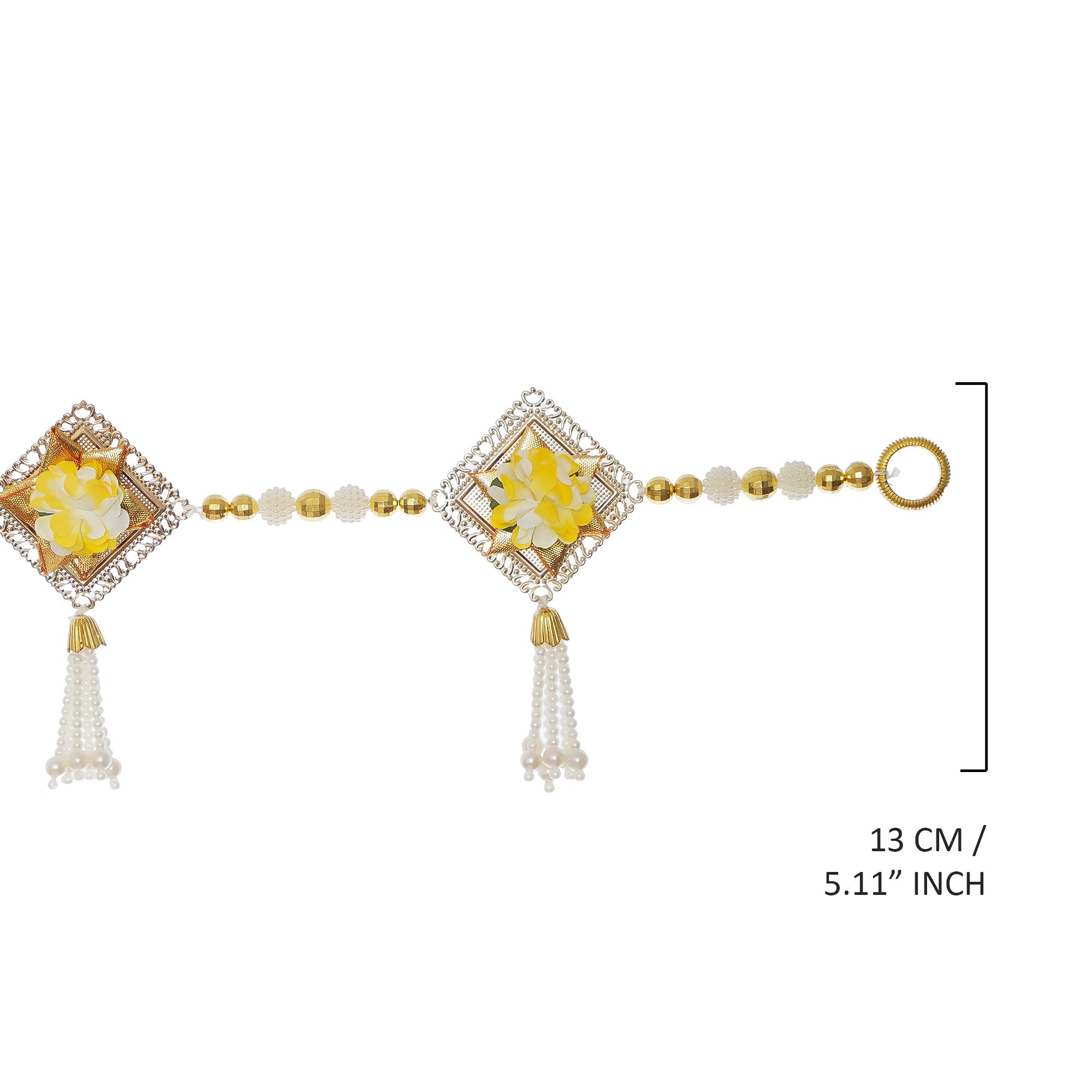 Decorative Yellow Floral Bandarwal/Toran Door Hanging Kafalo