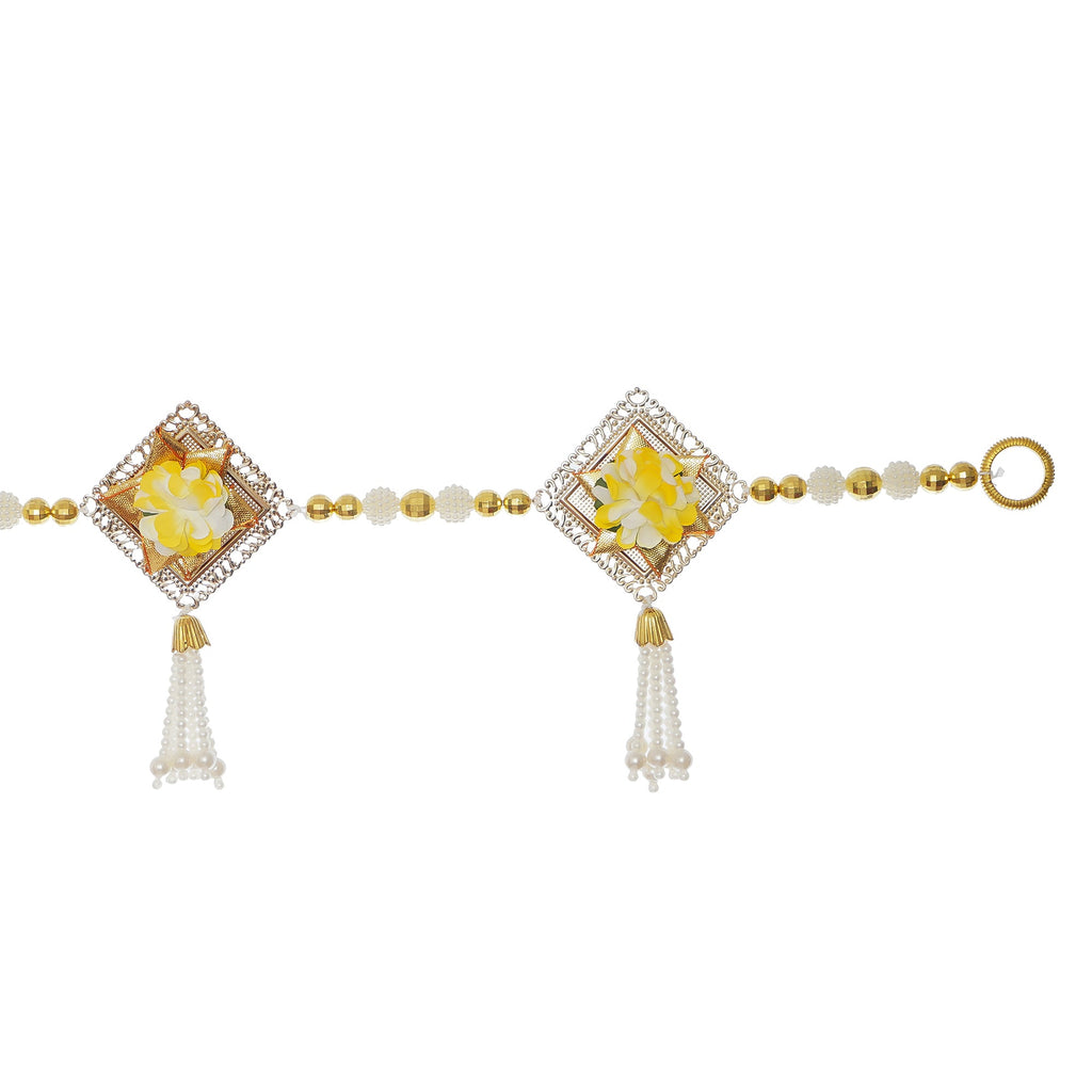 Decorative Yellow Floral Bandarwal/Toran Door Hanging Kafalo