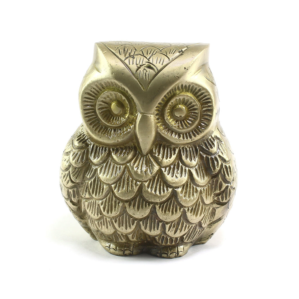 Decorative Brass Owl Showpiece Bird Figurine Kafalo