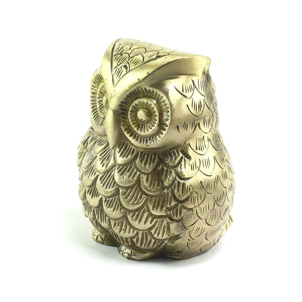 Decorative Brass Owl Showpiece Bird Figurine Kafalo