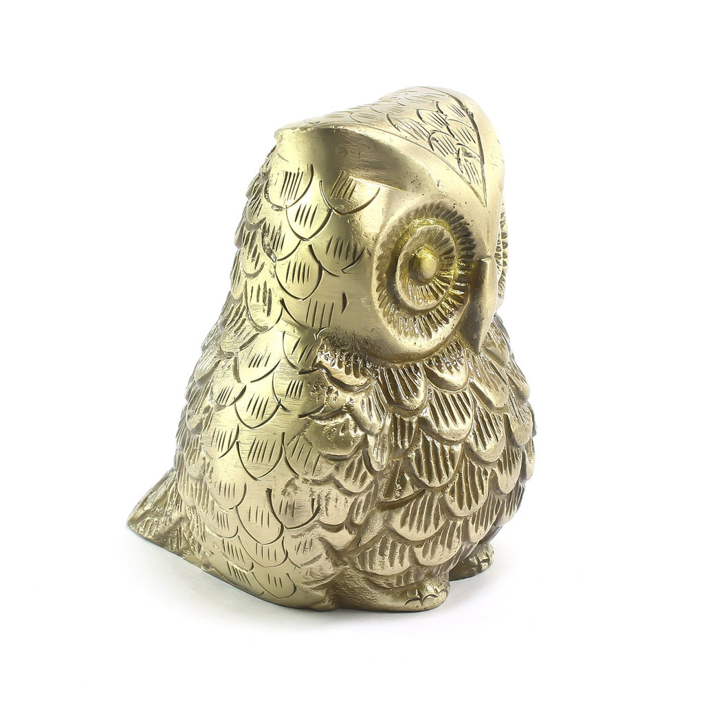 Decorative Brass Owl Showpiece Bird Figurine Kafalo