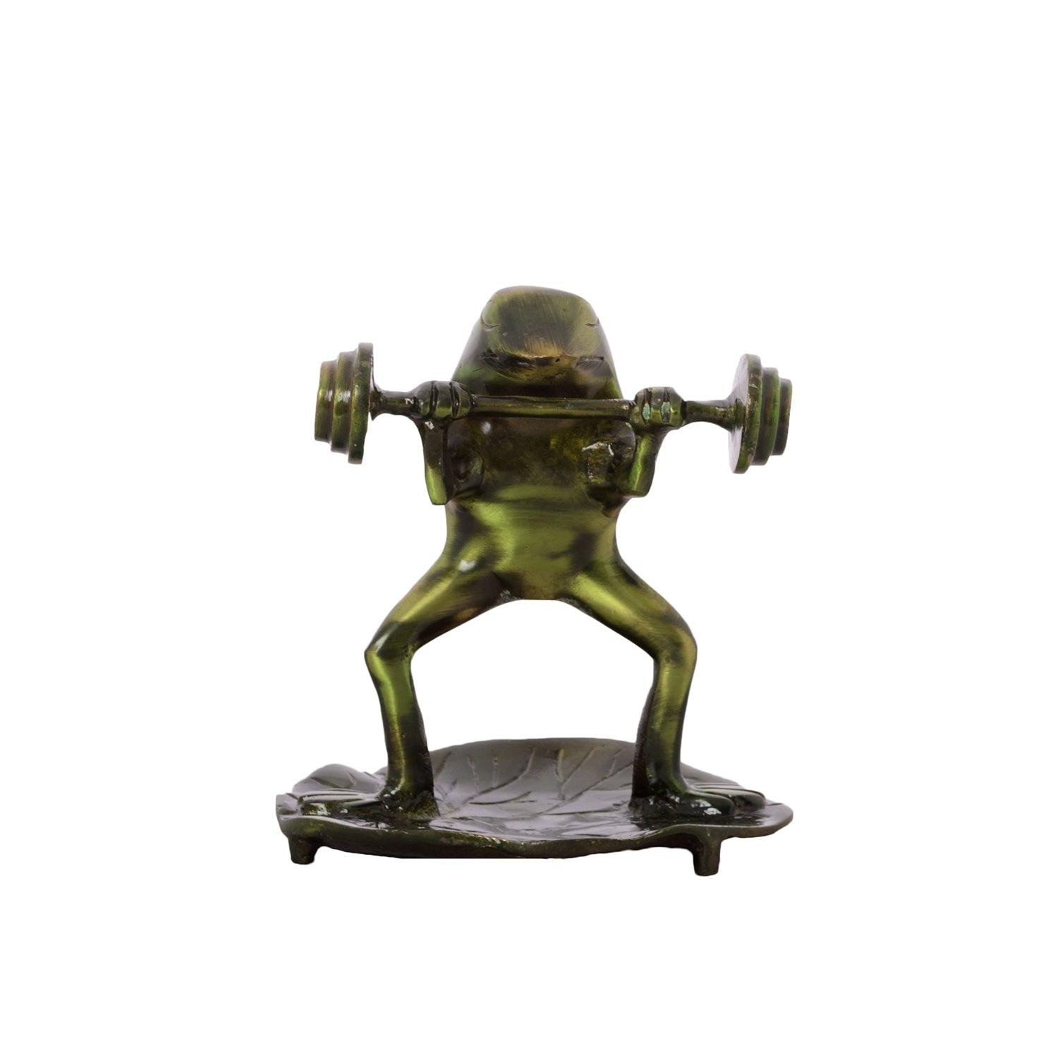Decorative Brass Bodybuilder Frog Figurine Kafalo