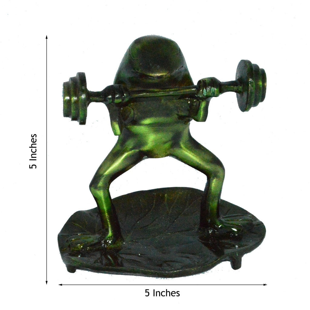 Decorative Brass Bodybuilder Frog Figurine Kafalo