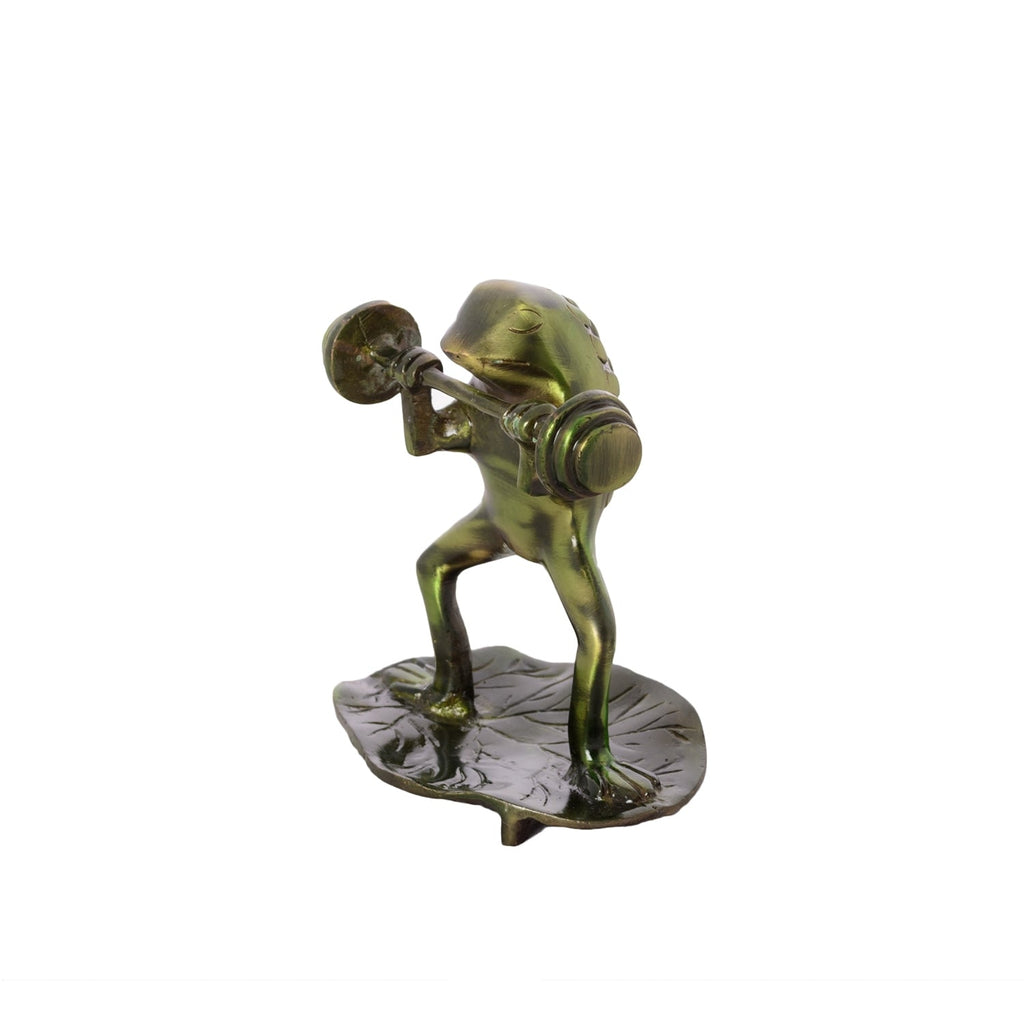 Decorative Brass Bodybuilder Frog Figurine Kafalo