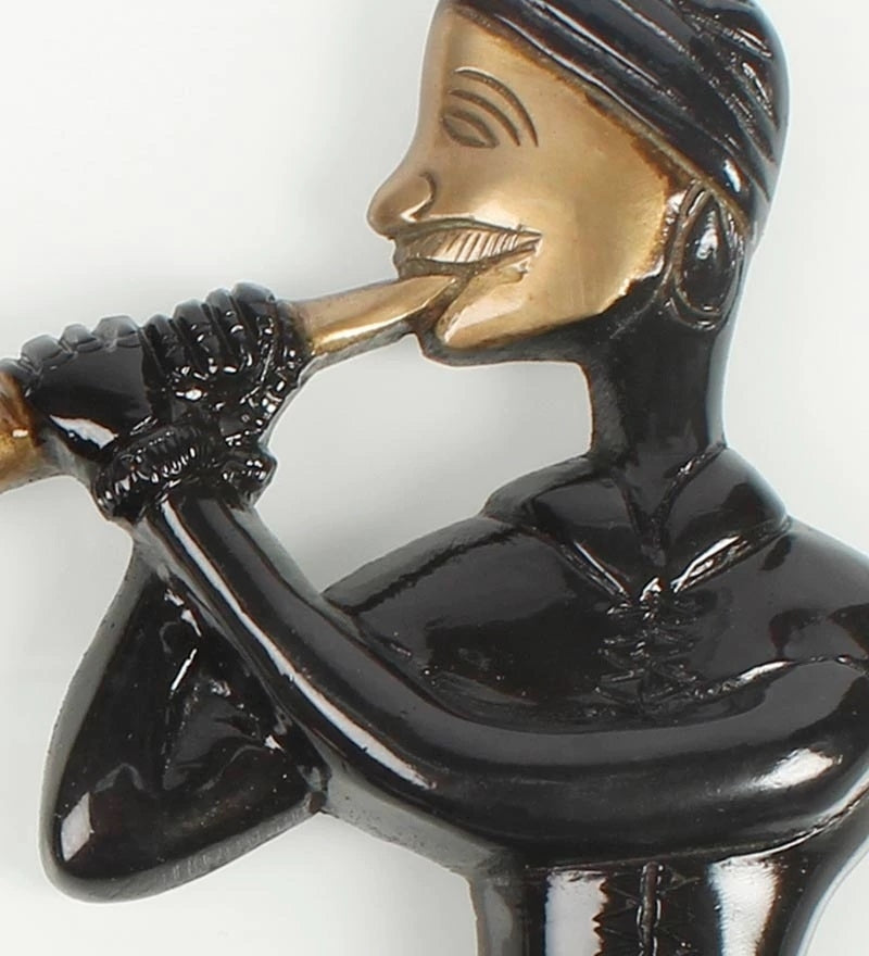 Brass Set Of 2 Jugalbandi Musicians Wall Hanging Kafalo