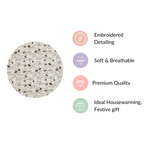 King Size Embroidered Cotton Bed Cover Off-White Nestasia