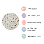 King Size Embroidered Cotton Bed Cover Off-White Nestasia
