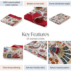 Ethnic Bloom Quilted Cotton Bedcover 250x230cm Nestasia