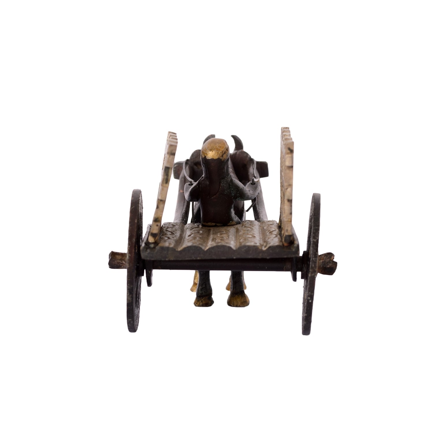 Brown Brass Antique Decorative SINGLE BULL Bullock Cart showpiece Kafalo