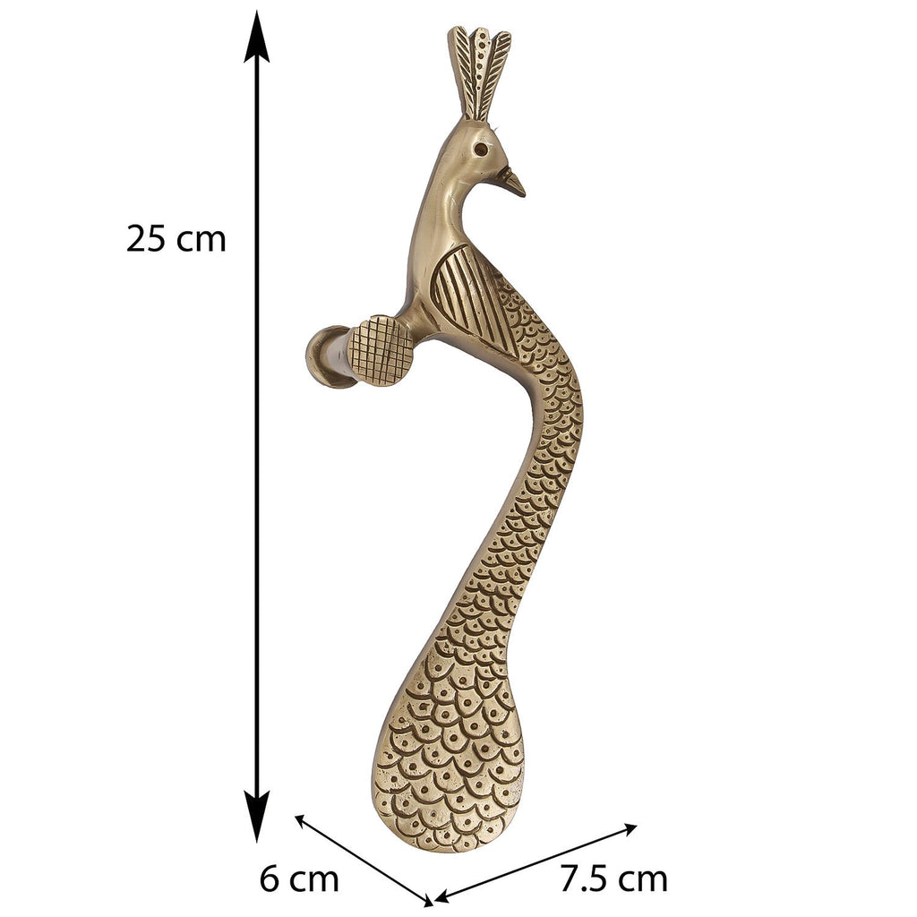 Set of 2 Peacock Shape Brass Door Handle Kafalo