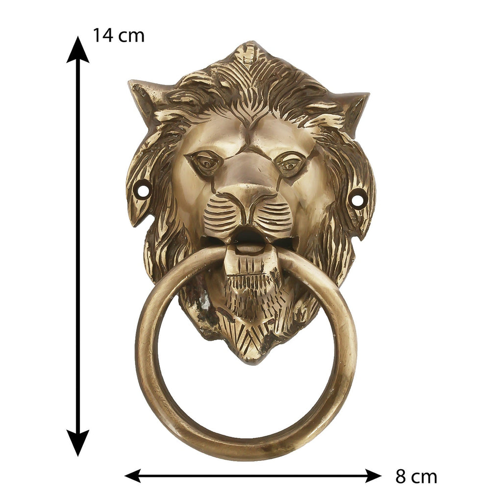 Golden Victorian Style Lion Shape Brass Door Knocker Kafalo