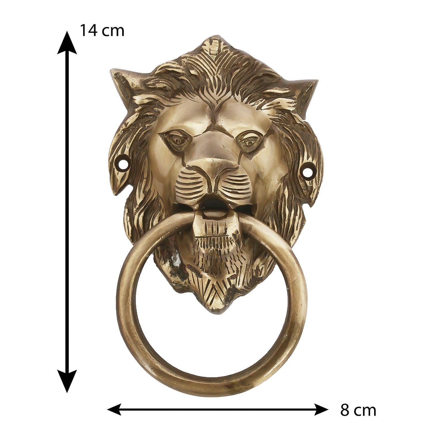 Golden Victorian Style Lion Shape Brass Door Knocker Kafalo