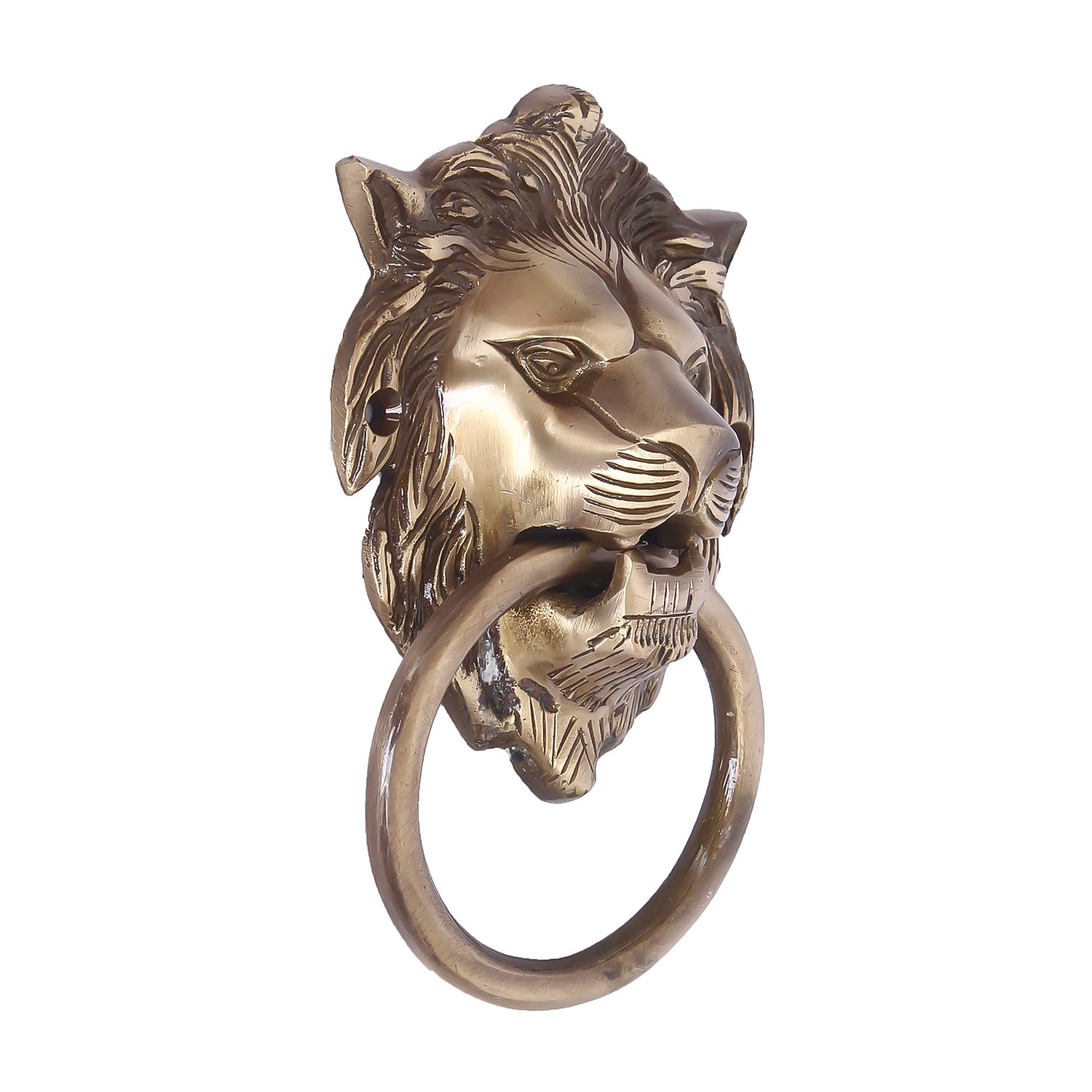 Golden Victorian Style Lion Shape Brass Door Knocker Kafalo