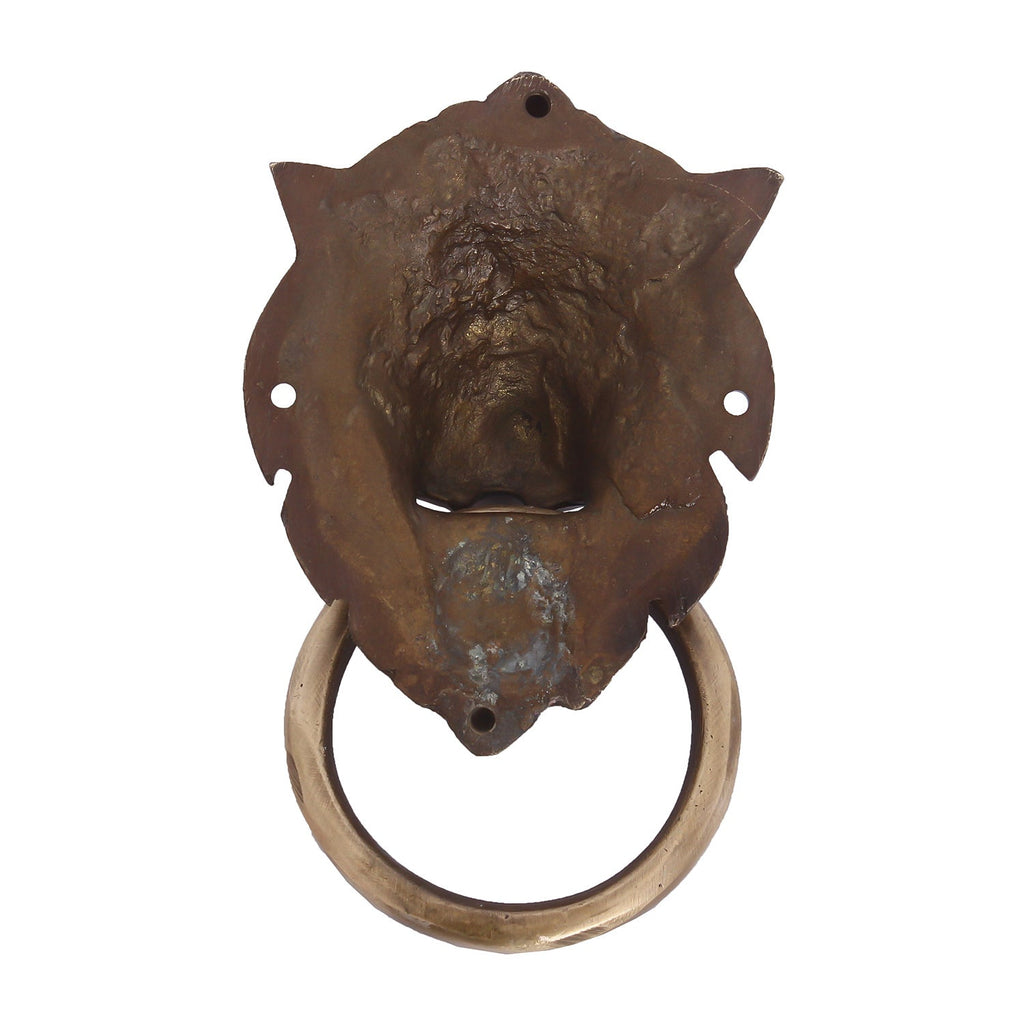 Golden Victorian Style Lion Shape Brass Door Knocker Kafalo