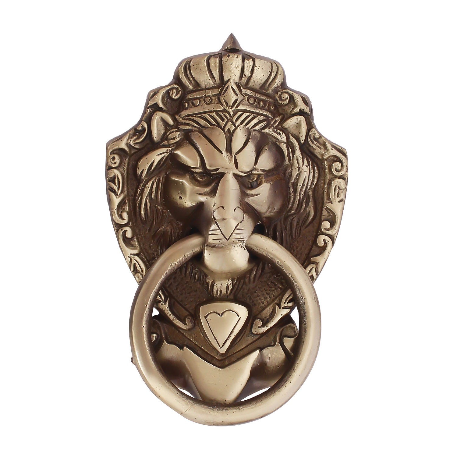 Golden Victorian Style Lion Shape Brass Door Knocker Kafalo