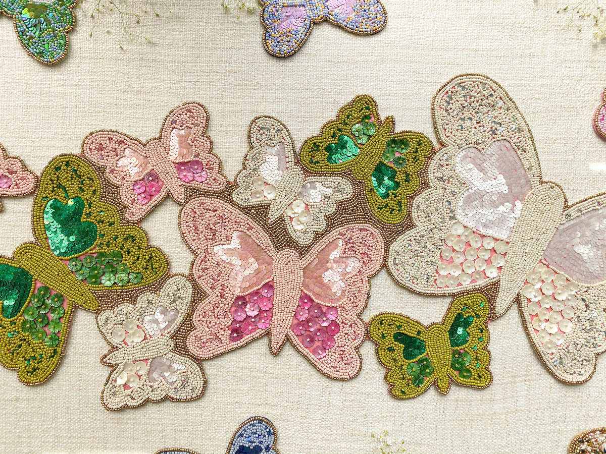 BEADS Butterfly Runner - Pink Green White Nestasia