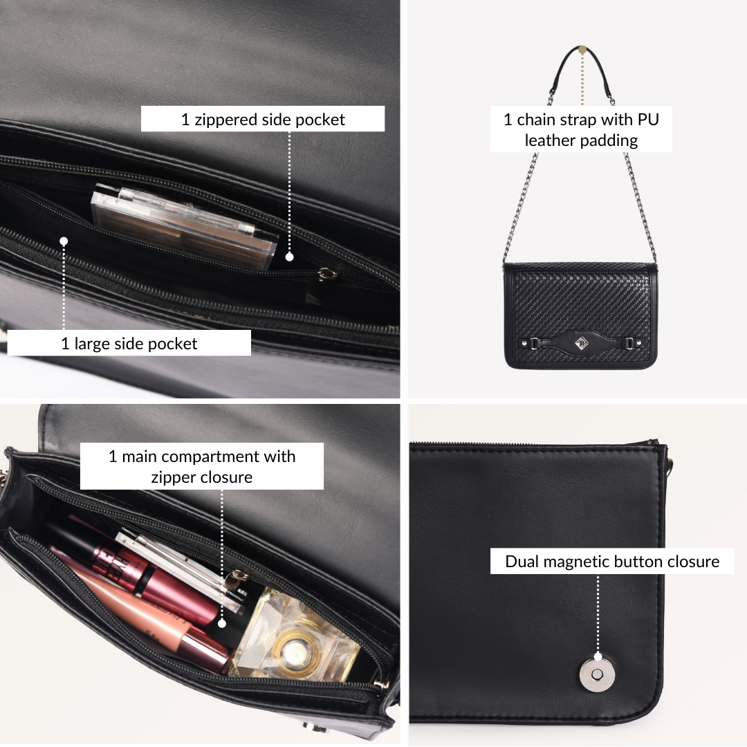 Soi Tresse Menue Sling Bag Black Nestasia
