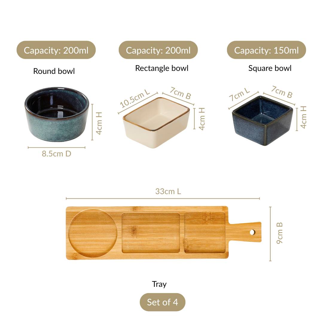 Stoneware Ceramic Serving Set Of 4 Nestasia