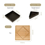Geometric Matte Black Platter Set Of 6 Nestasia