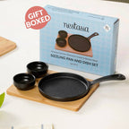 Matte Black Sizzler Pan Dip Bowl Tray Set Of 4 Nestasia