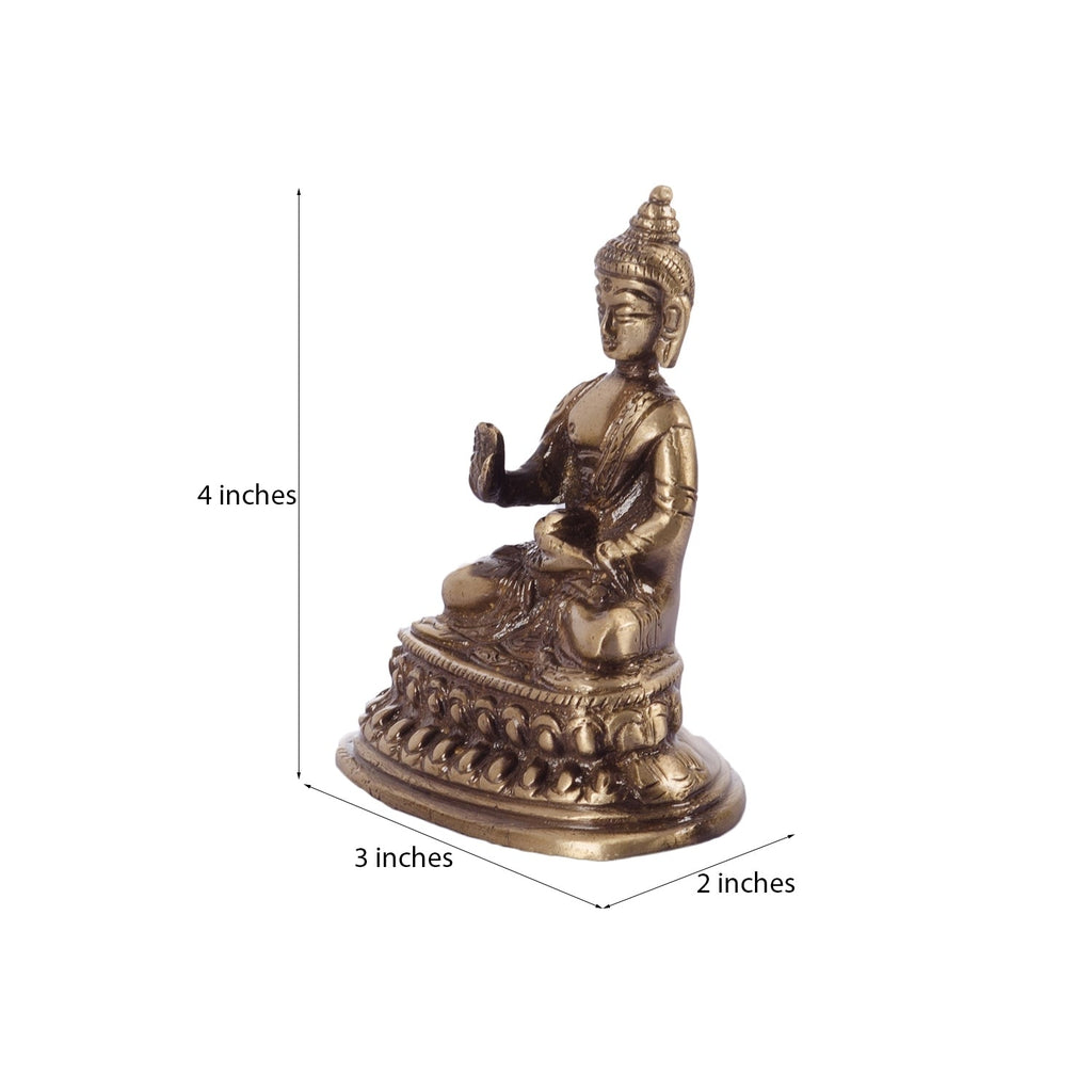 Golden Brass Meditating Buddha Statue Kafalo