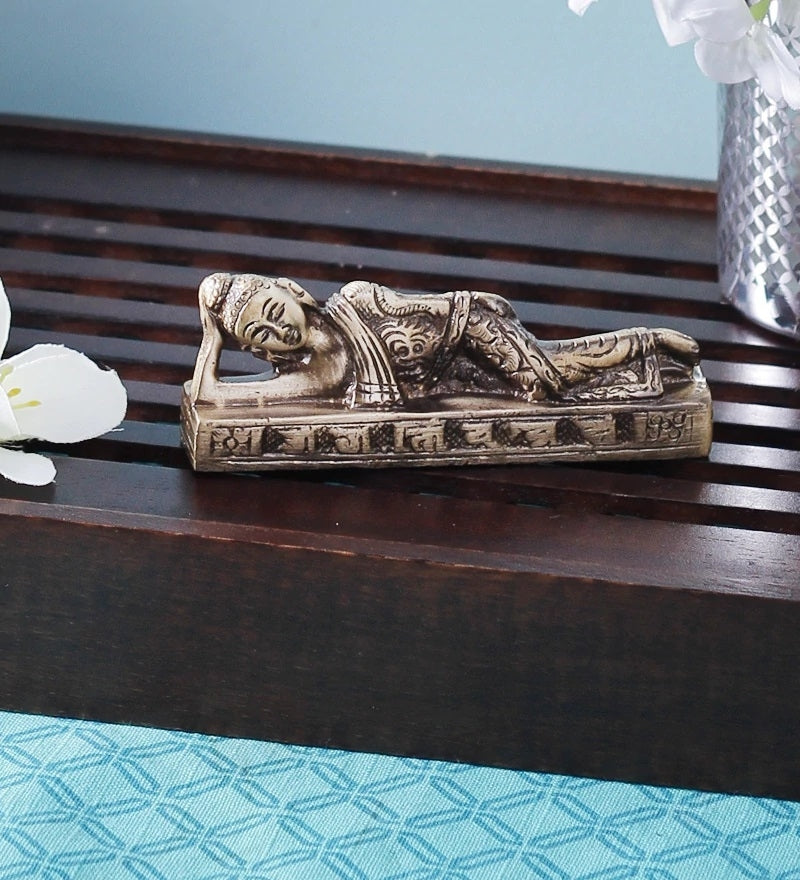 Brass Reclining Buddha Statue Kafalo
