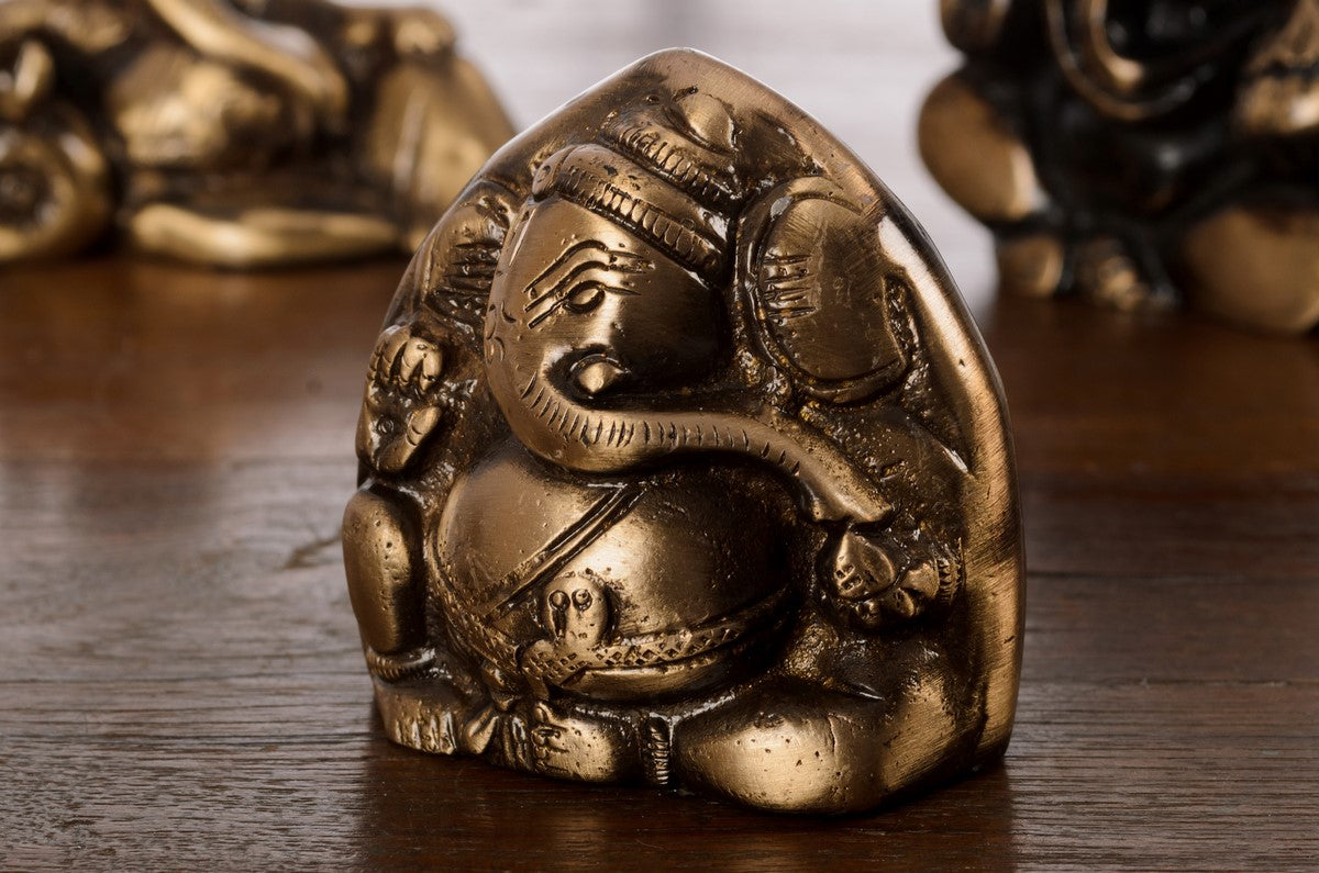 Brass Antique Finish Two Faced Lord Ganesha Kafalo